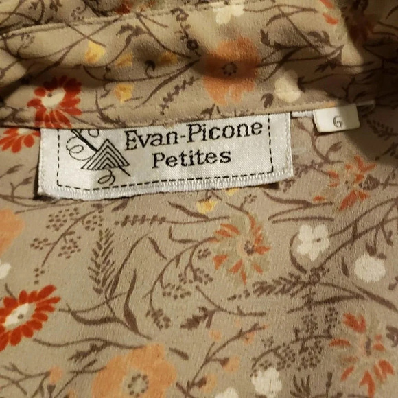 Vintage Skirt Set • Tan Floral • by Evan Picone / Size 6 Petite - Picture 11 of 11